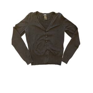 Black H&M Youth Button Up Sweater